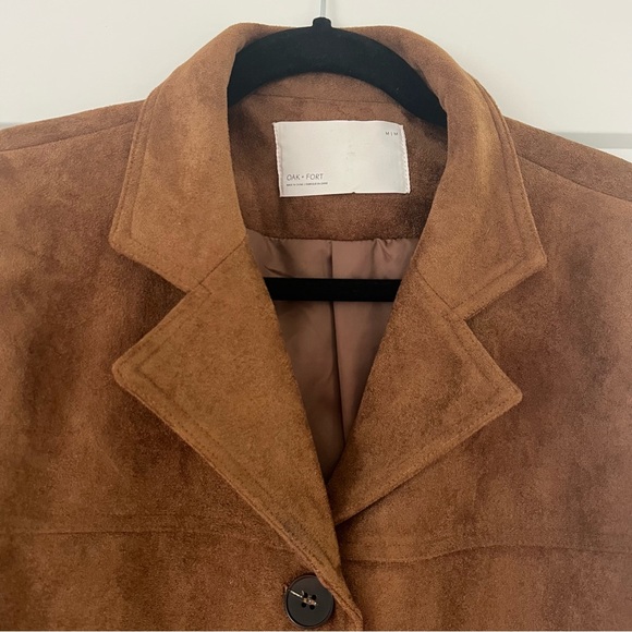 OAK + FORT Camel Oversized Vegan Suede Blazer- Medium - Picture 5 of 7